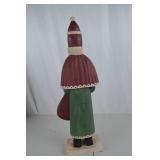 24-Inch Hand-Painted Wooden Santa Christmas Decor