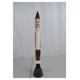 Hand-Carved Wooden Santa Claus Christmas Figure, 20 Inches Tall