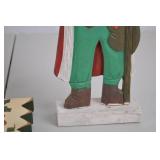 Handcrafted Santa Claus Figurine and Christmas Decor Lot