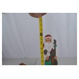 Handcrafted Santa Claus Figurine and Christmas Decor Lot