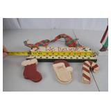 Handcrafted Santa Claus Figurine and Christmas Decor Lot