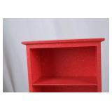 Red Painted Miniature 3-Shelf Display Cabinet
