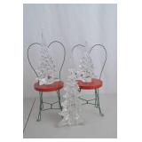 Set of 3 Clear Glass Christmas Tree Figurines, 12 Inch Holiday Decor