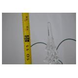 Set of 3 Clear Glass Christmas Tree Figurines, 12 Inch Holiday Decor
