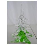 Kosta Boda Sweden Glass Christmas Tree Sculpture, 8 Inches