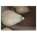 Set of Glittered Pear Christmas Ornaments