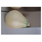 Set of Glittered Pear Christmas Ornaments