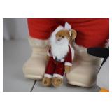 17in Coca-Cola Santa Claus Figure with Plush Bear and Holiday Penguin