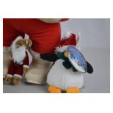 17in Coca-Cola Santa Claus Figure with Plush Bear and Holiday Penguin