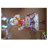 Assorted Vintage Christmas Ornaments: Glass Balls, Santas, Figures & Fruit