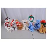 TY Beanie Babies Holiday Plush Set - Bears, Snowmen, Dog, with Tags