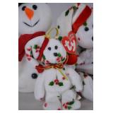 TY Beanie Babies Holiday Plush Set - Bears, Snowmen, Dog, with Tags