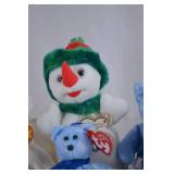 TY Beanie Babies Holiday Plush Set - Bears, Snowmen, Dog, with Tags