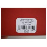 Winter Greetings Chickadee Hand-Painted Glass Ornament, Made in Italy