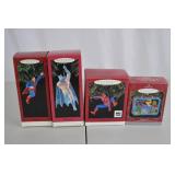 Hallmark Keepsake Ornament Lot - Superman, Batman, Spider-Man, Superman Lunchbox