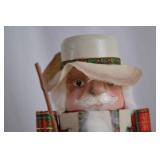 15-Inch Fishing Nutcracker with Plaid Coat and Accessories