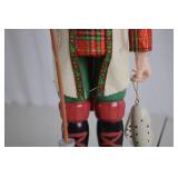 15-Inch Fishing Nutcracker with Plaid Coat and Accessories