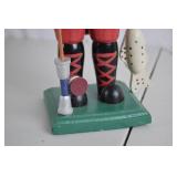 15-Inch Fishing Nutcracker with Plaid Coat and Accessories