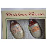 Christmas Classics Hand Decorated Glass Ornaments Set of 4