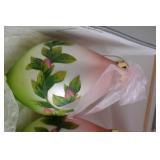 Set of 4 Hand-Painted Glass Teardrop Christmas Ornaments