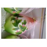 Set of 4 Hand-Painted Glass Teardrop Christmas Ornaments