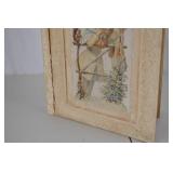 Decorative vintage-style wooden Christmas box with hinged lid