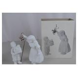 Dept 56 Bisque Porcelain Children Under Mistletoe Figurine with Box
