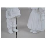 Dept 56 Bisque Porcelain Children Under Mistletoe Figurine with Box