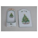 Salem Christmas Eve Porcelain Wall Pocket and Cutting Board