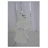 Halloween Glass Ghost Ornament with Glitter Accents
