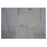 Halloween Glass Ghost Ornament with Glitter Accents