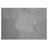 Halloween Glass Ghost Ornament with Glitter Accents