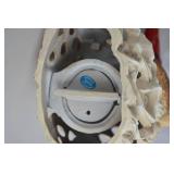 Handcast Santa Christmas Candleholder, Hollow Ceramic, 11 Inches Tall