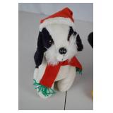 Vintage Holiday Plush Lot - Santabear Penguin, 1985 Dakin Penguin, Bunny Stocking