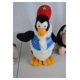Vintage Holiday Plush Lot - Santabear Penguin, 1985 Dakin Penguin, Bunny Stocking