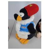 Vintage Holiday Plush Lot - Santabear Penguin, 1985 Dakin Penguin, Bunny Stocking
