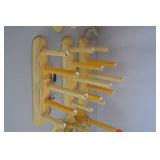 Vintage Christmas Window Candles and 22in Wooden Nutcracker Decor Lot