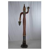 Tall Hand-Carved Wooden Santa Christmas Decoration