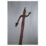 Tall Hand-Carved Wooden Santa Christmas Decoration