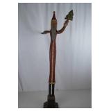 Tall Hand-Carved Wooden Santa Christmas Decoration