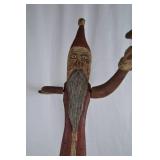 Tall Hand-Carved Wooden Santa Christmas Decoration