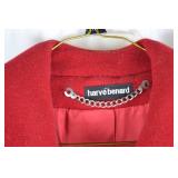 Harve Benard Red Wool Double-Breasted Coat Size 8