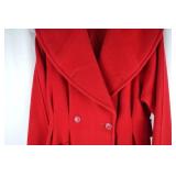 Harve Benard Red Wool Double-Breasted Coat Size 8