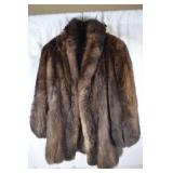 Brown Real Fur Coat Medium Monogrammed NJD