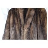 Brown Real Fur Coat Medium Monogrammed NJD