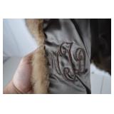 Brown Real Fur Coat Medium Monogrammed NJD