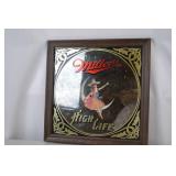 1979 Miller High Life Beer Mirror Sign - 16 Inch Framed Collectible