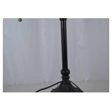 Black Table Lamp with Floral Shade, 28-Inch