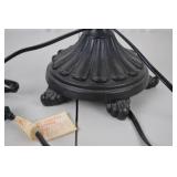 Black Table Lamp with Floral Shade, 28-Inch