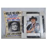 Willie Nelson Signed Framed Photo with 2003 Concert Poster & COA